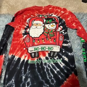 Tie dye happy holidays long sleeve t shirt